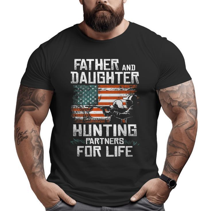 Father Daughter Hunting Partners American Flag On The Back Big and Tall Men T-shirt