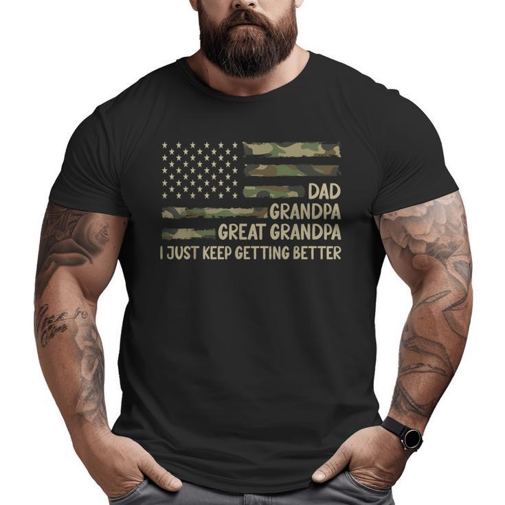 Fathers Day For Best Grandpa Dad Grandpa Great Grandpa Big and Tall Men T-shirt