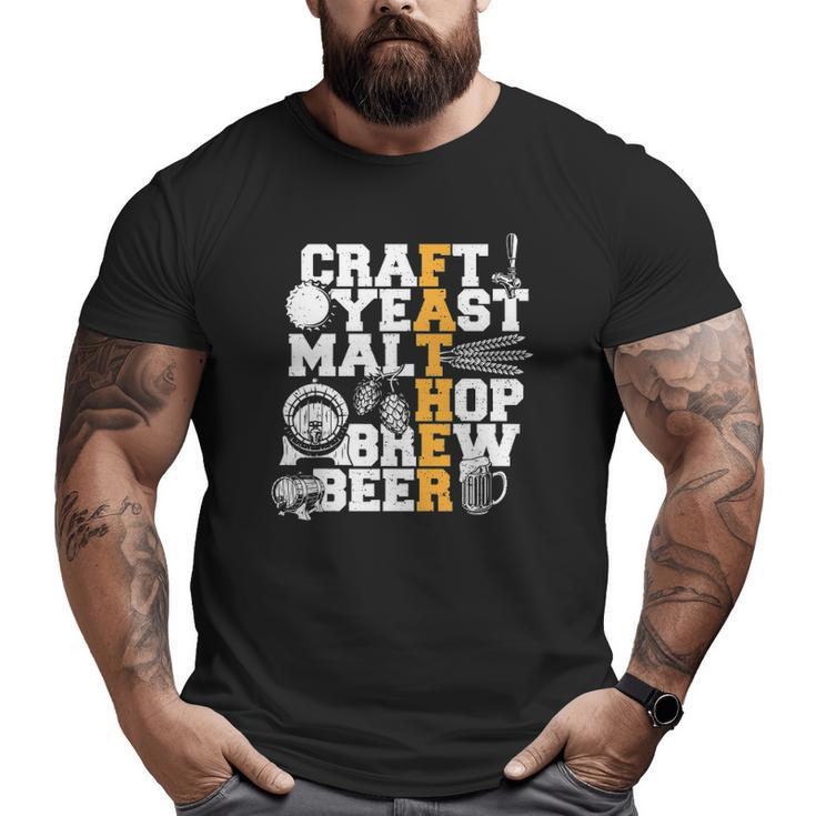 Father's Day Craft Yeast Malt Hop Brew Beer Beer Big and Tall Men T-shirt