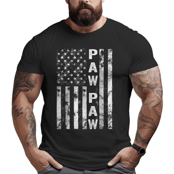 Fathers Day Paw Paw America Flag For Men Big and Tall Men T-shirt