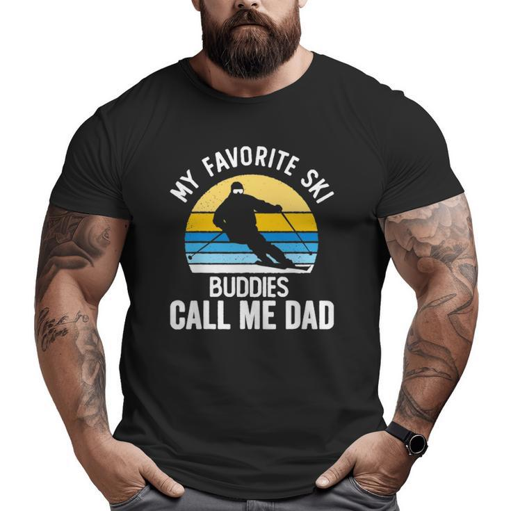 My Favorite Ski Buddies Call Me Dad Vintage Sunset Big and Tall Men T-shirt
