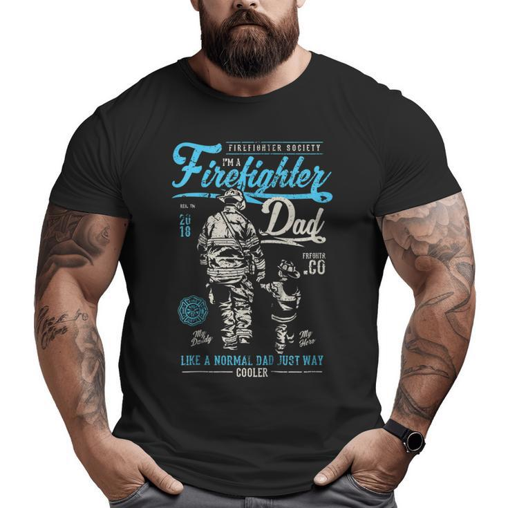 Firefighter Father's Day Retro Dad Xmas Big and Tall Men T-shirt