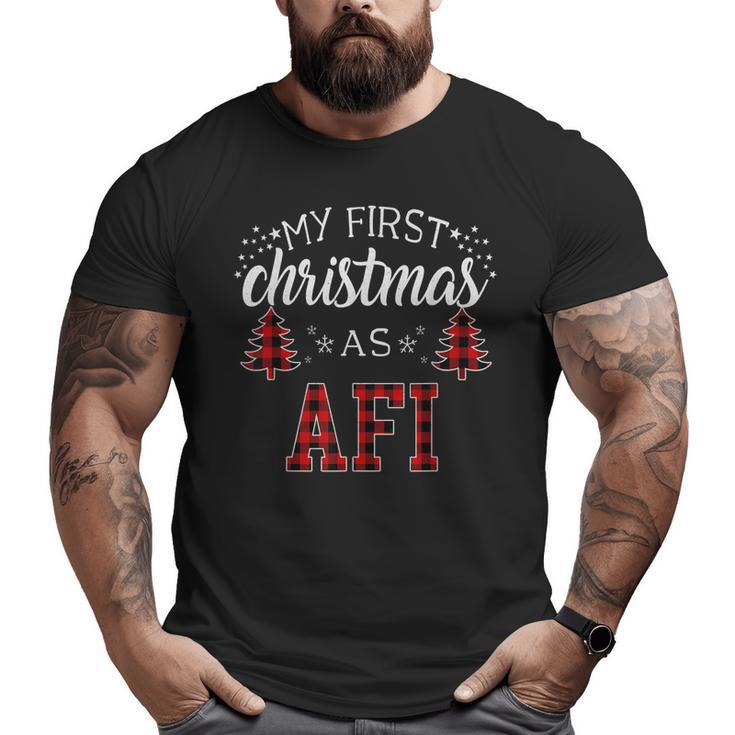 First Christmas As Afi New Grandpa Xmas  Big and Tall Men T-shirt