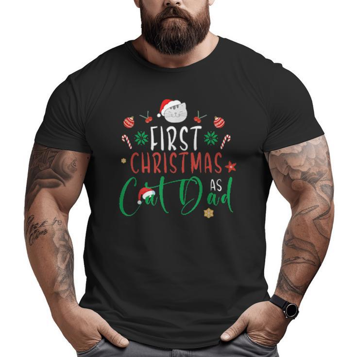First Christmas As Cat Dad Pj's For Xmas Cat Owner Big and Tall Men T-shirt