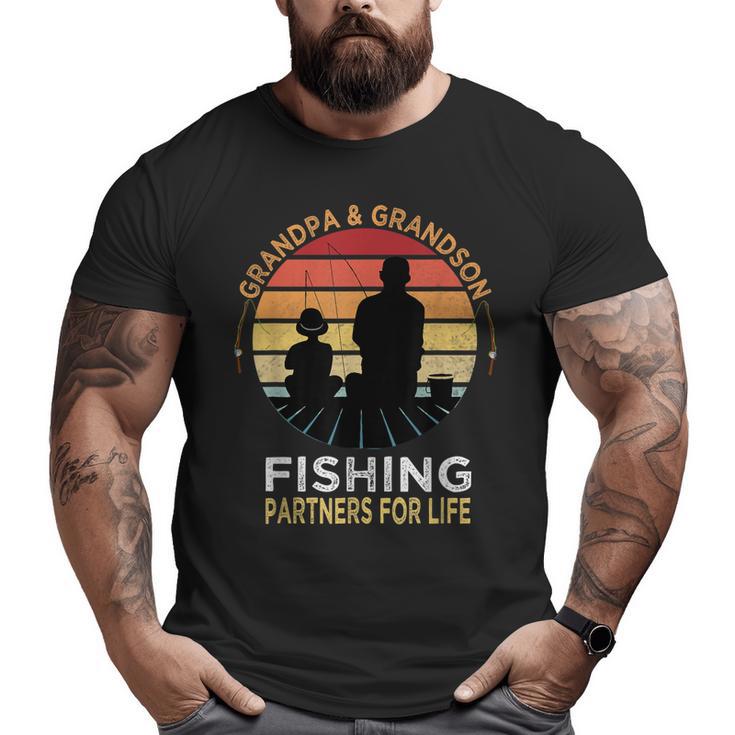 Fisherman Grandpa & Grandson Fishing Partners For Life Gramp Mens Back  Print T-shirt