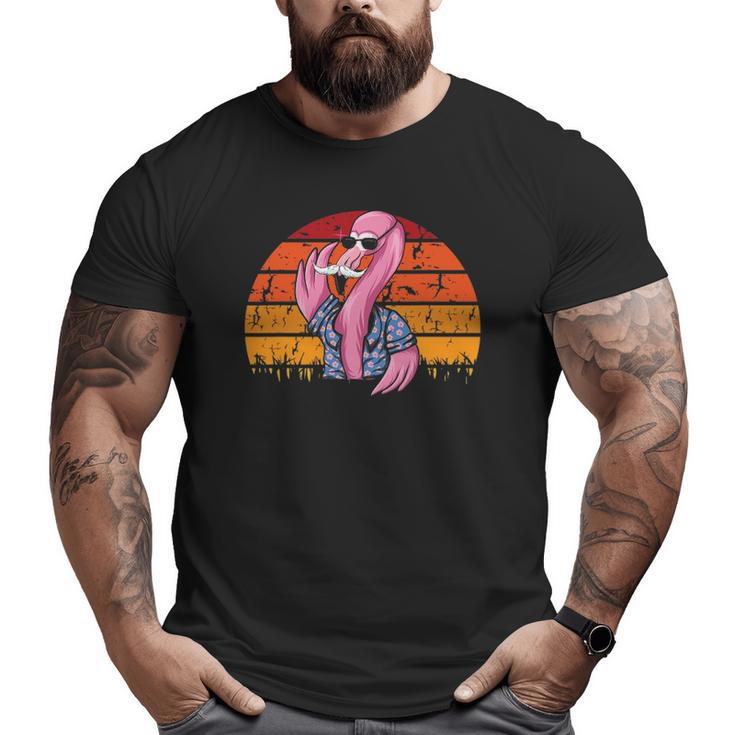 Flamingo Dad Father's Day Retro Bird Animal Lover Zoo-Keeper Big and Tall Men T-shirt