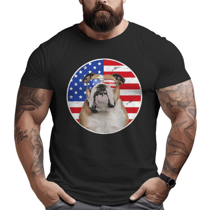 Fourth Of July Dog American Flag July 4Th Bulldog Lover Big and Tall Men T-shirt