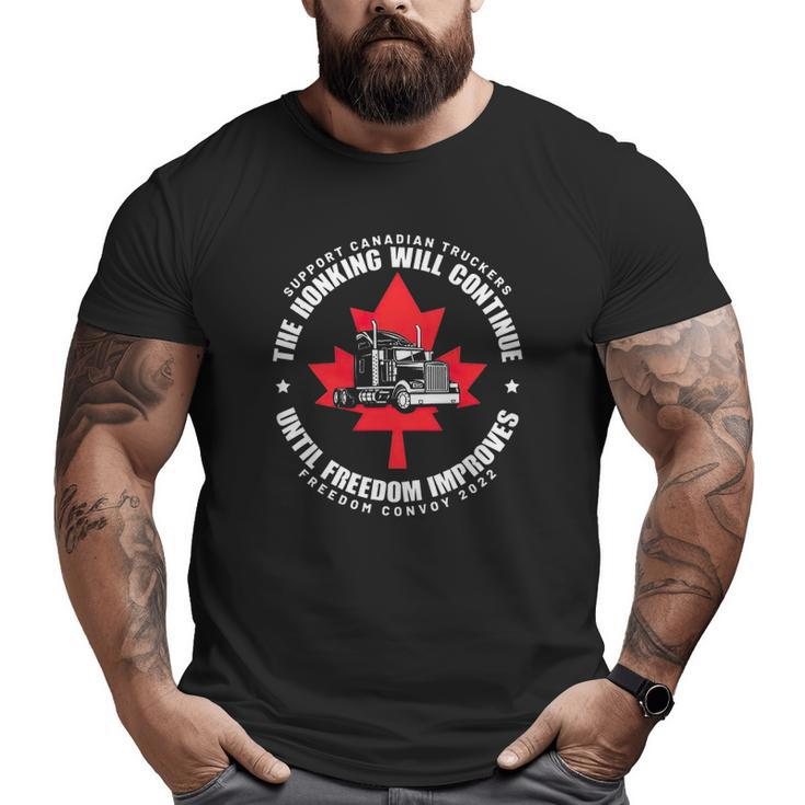 Freedom Convoy 2022 Truck Driver Support Truckers Great Big and Tall Men T-shirt
