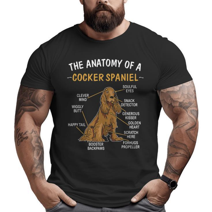 Anatomy Of A Cocker Spaniel For Dog Lovers Big and Tall Men T-shirt
