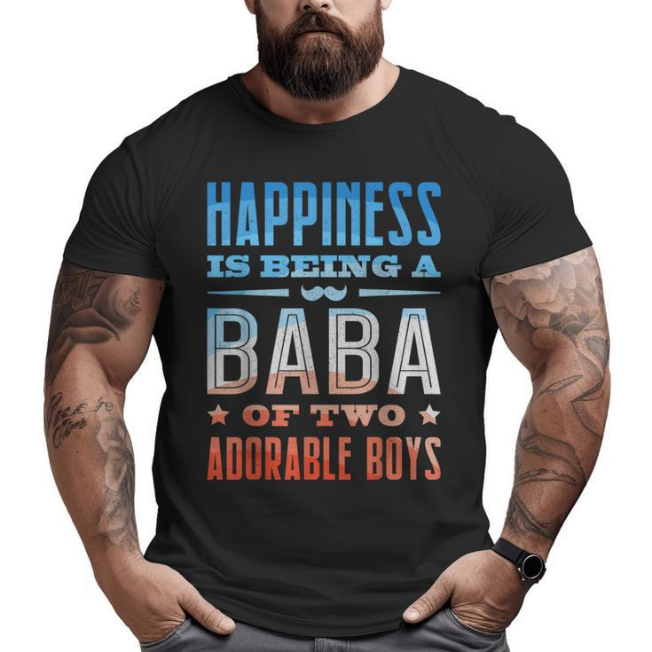 Arabic Dad Baba Of Two Boys Arab Best Baba Ever Retro Big and Tall Men T-shirt