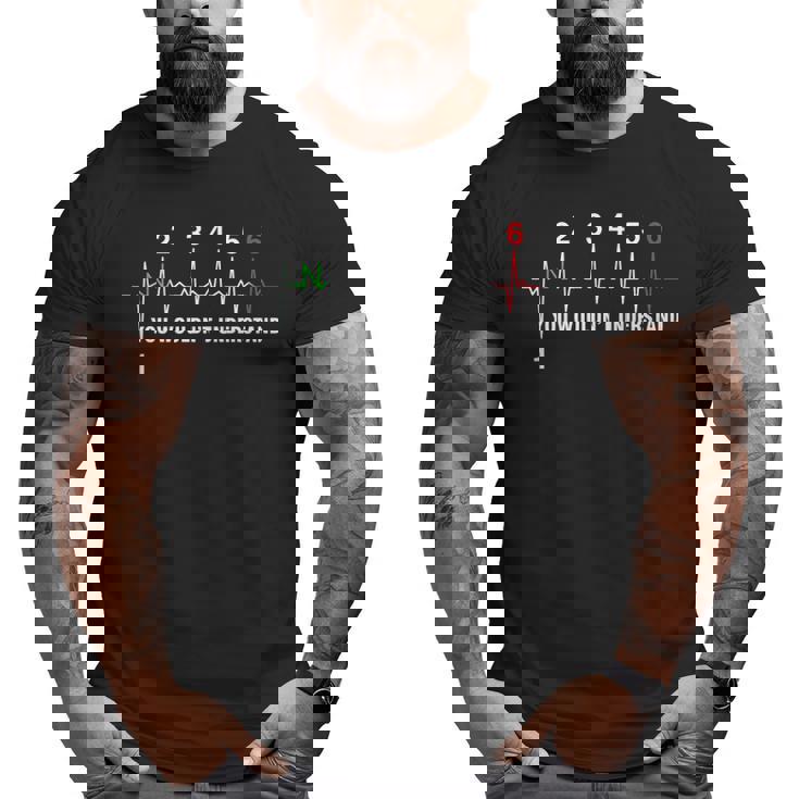 Biker Heart Beat 6 Big and Tall Men T-shirt