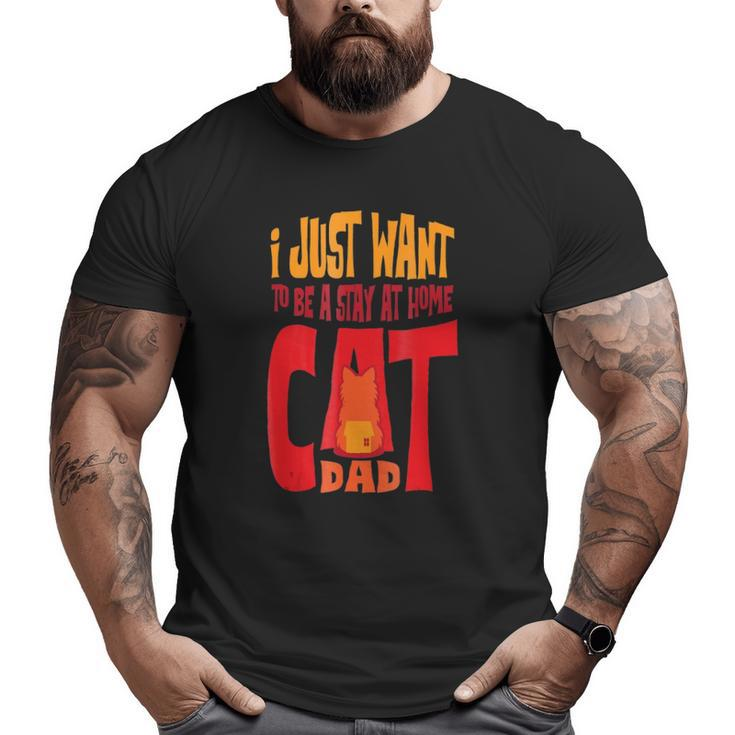 Cat Lover Stay At Home Cat Dad Big and Tall Men T-shirt