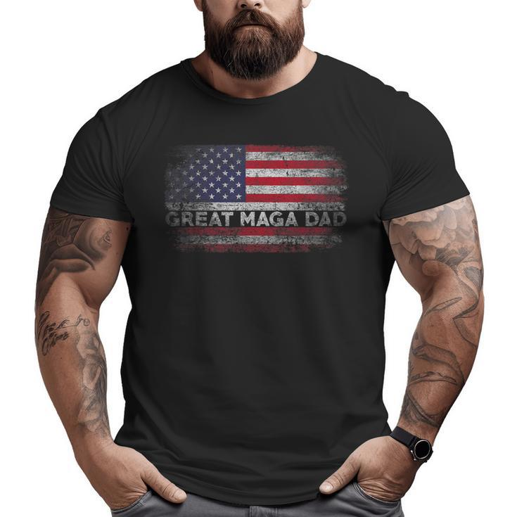 Donald Trump Father's Day Great Maga Dad Usa Flag Big and Tall Men T-shirt