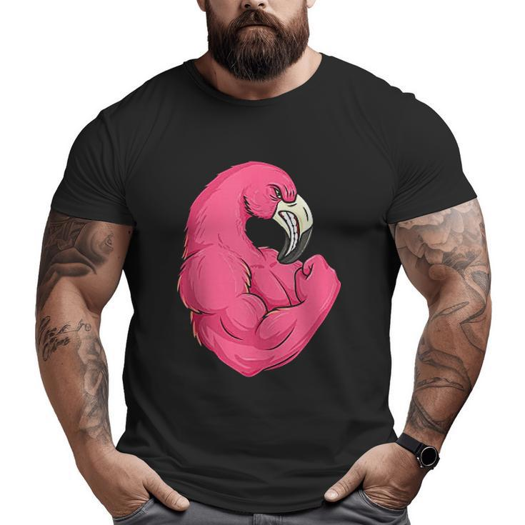 Flamingo Weightlifting Bodybuilder Muscle Big and Tall Men T-shirt