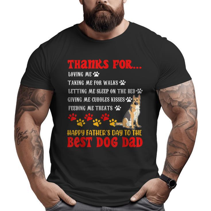 Happy Father's Day Best Dog Dad German Shepherd Dog Big and Tall Men T-shirt