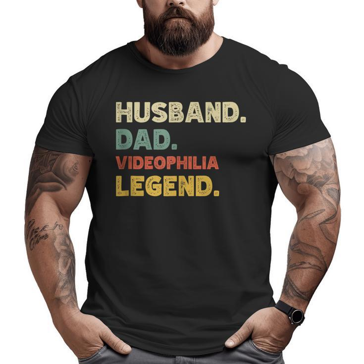 Husband Dad Videophilia Legend Vintage Retro Big and Tall Men T-shirt