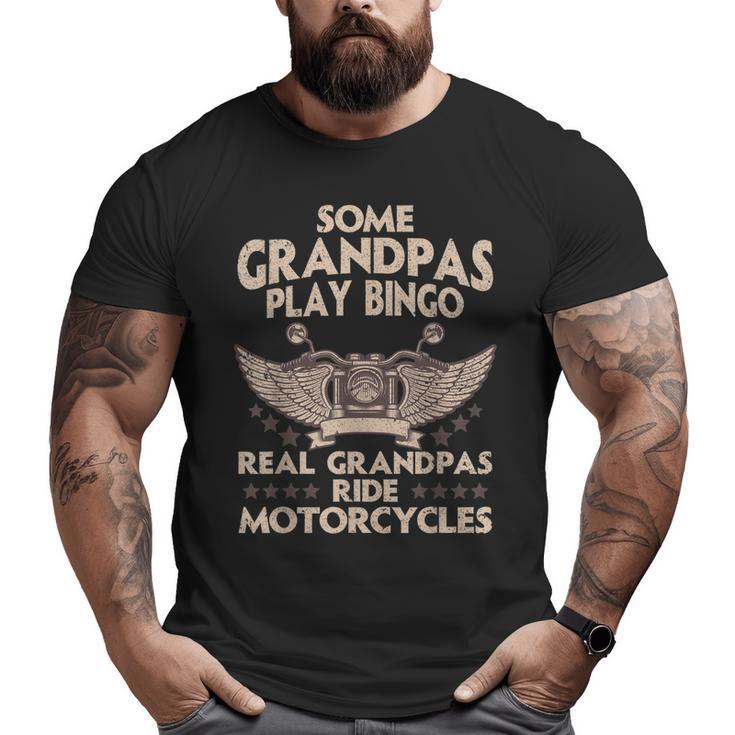 Motorcycle For Grandpa Men Biker Motorcycle Rider Big and Tall Men T-shirt
