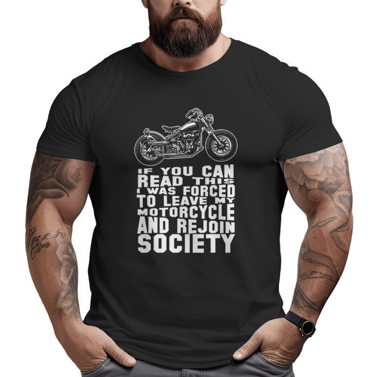 Motorcycle For Men Riding Biker Dad Bike Big and Tall Men T-shirt