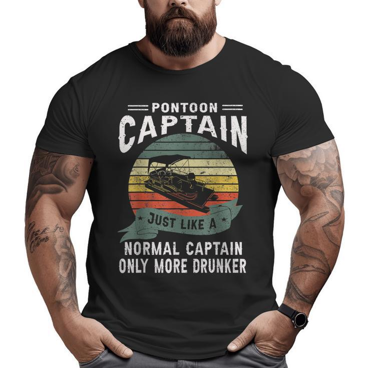 Pontoon Captain Boat Lake Boating For Dad Big and Tall Men T-shirt