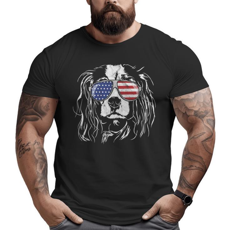 Proud Cavalier King Charles Spaniel Patriotic Dog Big and Tall Men T-shirt