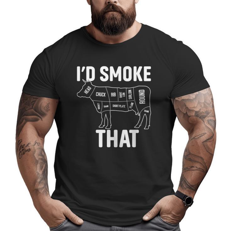 Retro Bbq Party Smoker Chef Dad I'd Smoke That Big and Tall Men T-shirt
