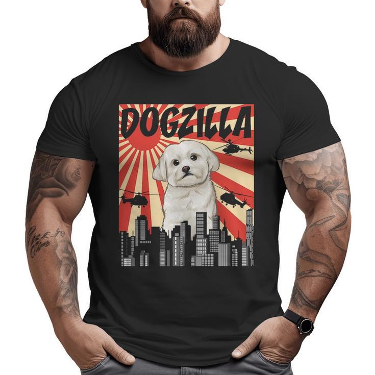 Retro Japanese Dogzilla Maltese Big and Tall Men T-shirt