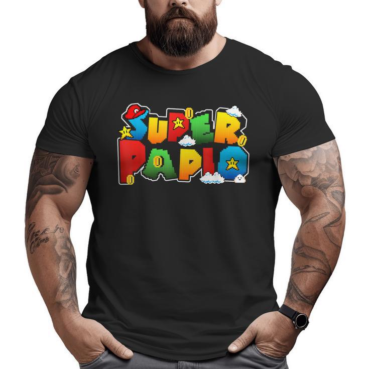 Gamer Super Papio Father Day  For Papa Big and Tall Men T-shirt