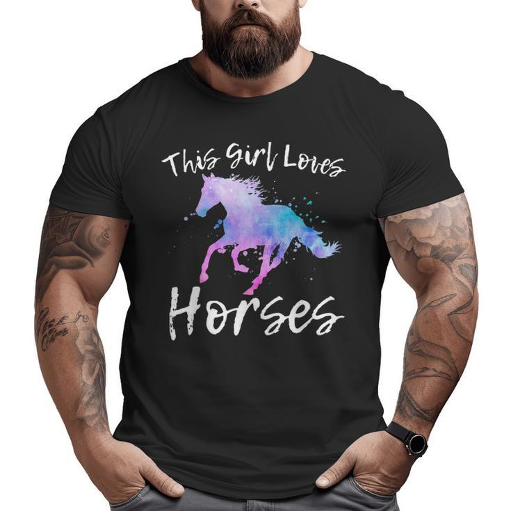 This Girl Loves Horses Equestrian Ridingn Girl Kid Women Big and Tall Men T-shirt