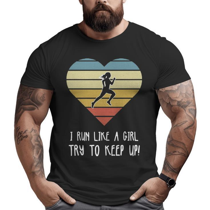 Girls Cross Country Running Big and Tall Men T-shirt