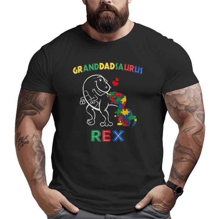 Granddadsaurus Autism Awareness Granddad Dinosaur Grandpa Big and Tall Men T-shirt