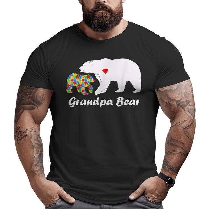 Grandpa Bear Autism Awareness Pop Pop Love Support Kids Big and Tall Men T-shirt