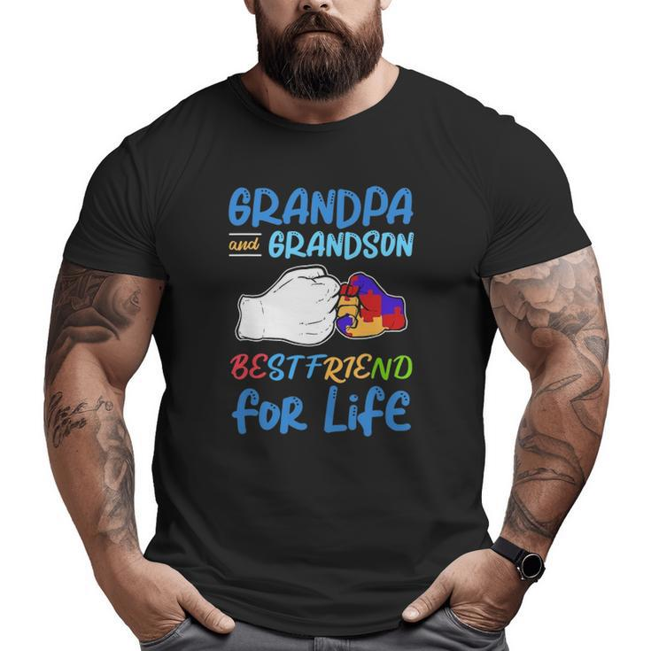 Grandpa And Grandson Bestfriend For Life Autism Awareness Big and Tall Men T-shirt