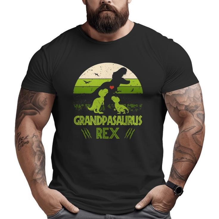Grandpasaurus Rex 2 Kids Sunsetfor Father's Day Big and Tall Men T-shirt