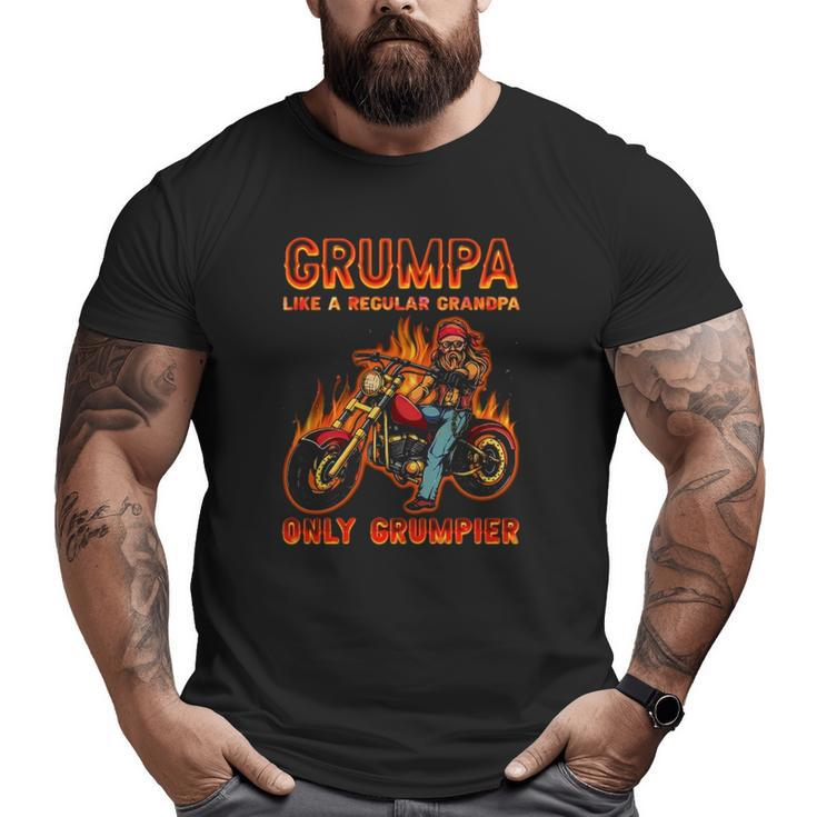 Grumpa Like A Regular Grandpa Only Grumpier  For Cool Grandpa Biker Big and Tall Men T-shirt