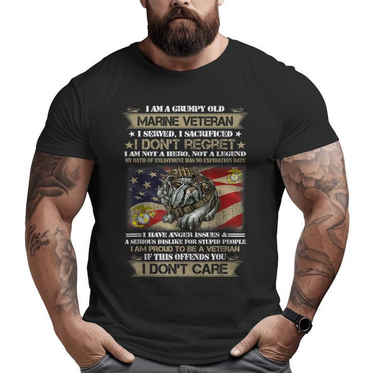 Grumpy Old Marine Veteran Not A Hero Not A Legend Big and Tall Men T-shirt
