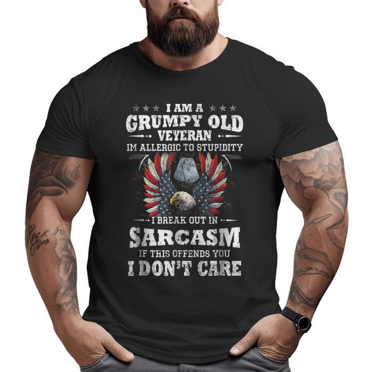 I Am A Grumpy Old Veteran I'm Allergic To Stupidity Big and Tall Men T-shirt