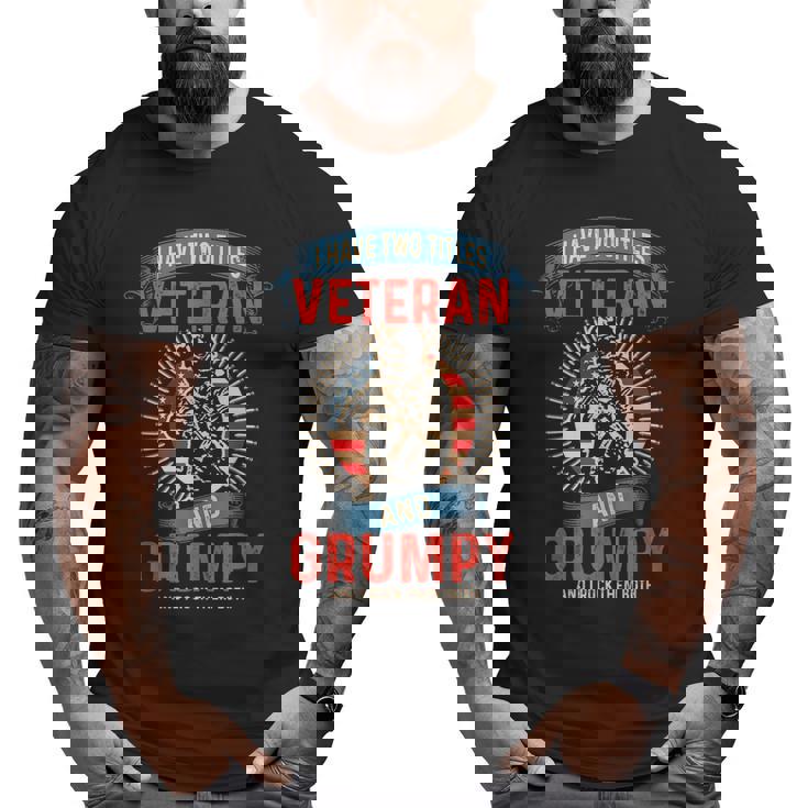 I Am A Grumpy Veteran I Have Two Titles Veteran And Grumpy Big and Tall Men T-shirt