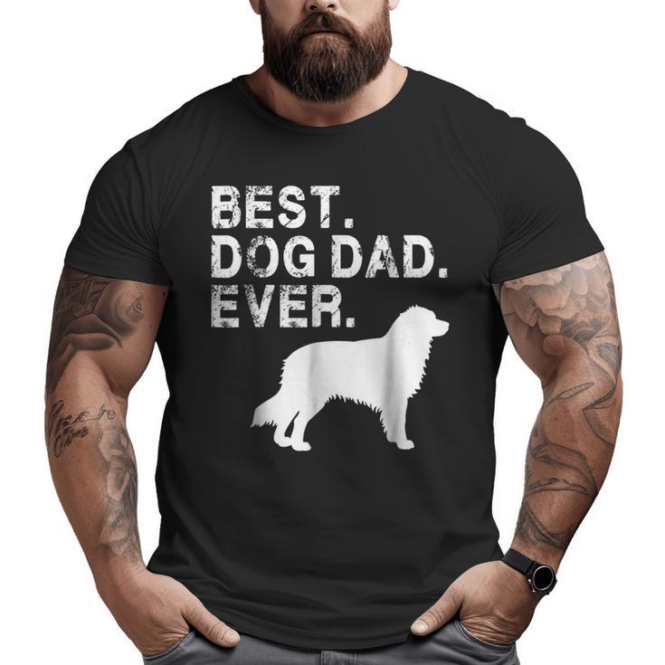 Grunge Best Dog Dad Ever Aussie With Dog Silhouette Big and Tall Men T-shirt