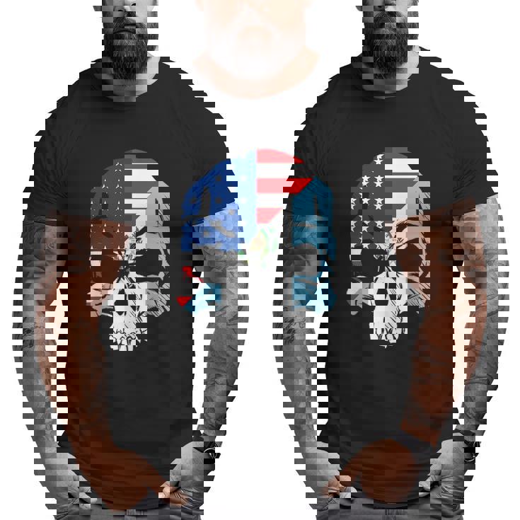 Guatemala Usa Flag Skull Big and Tall Men T-shirt