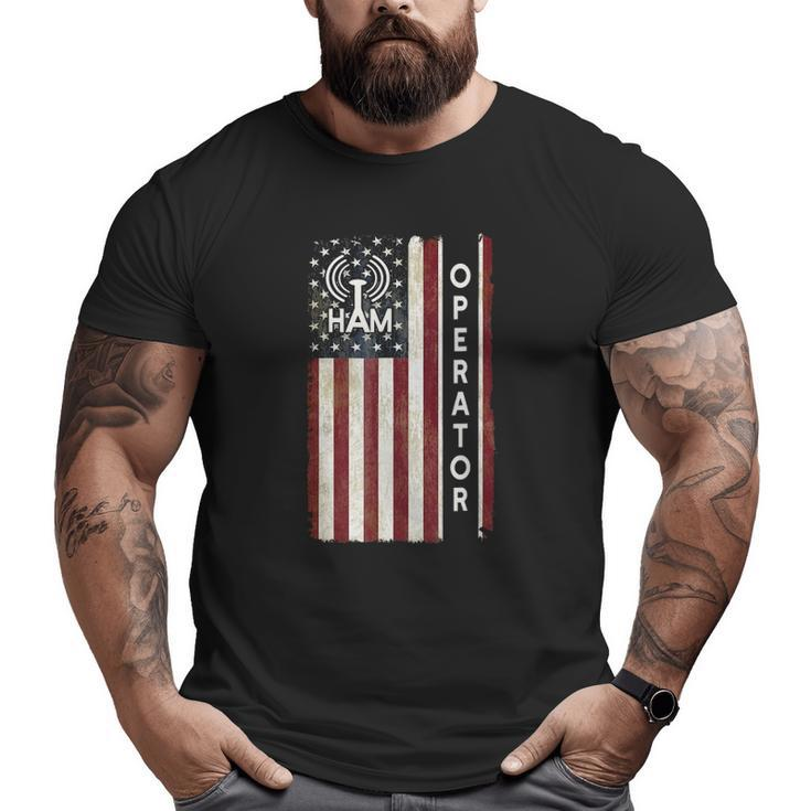 Ham Radio Operator 4Th July American Flag Veteran Big and Tall Men T-shirt