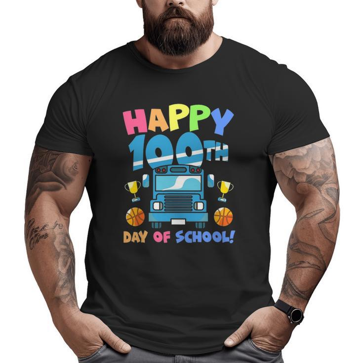 Happy 100Th Day Of School Truck Boys Kids 100 Days Of School Big and Tall Men T-shirt