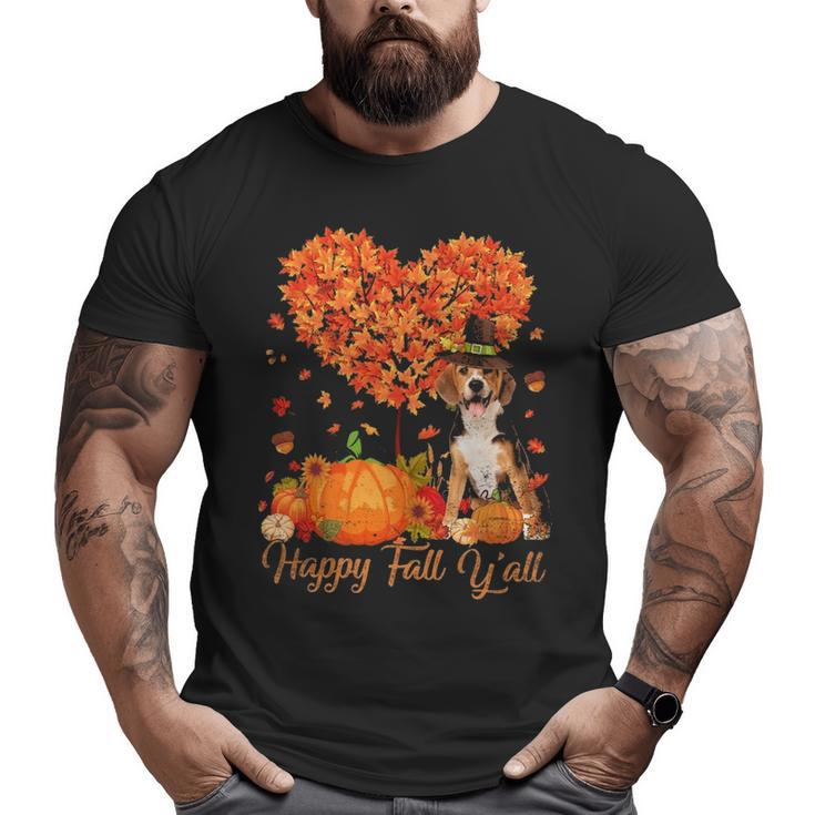 Happy Fall Y'all Beagle Dog Pumpkin Thanksgiving Big and Tall Men T-shirt