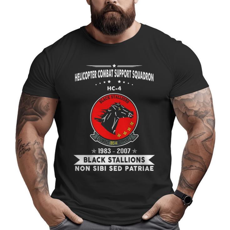 Helicopter Combat Support Squadron 4 Hc 4 Helsuppron 4 Black Stallions Big and Tall Men T-shirt