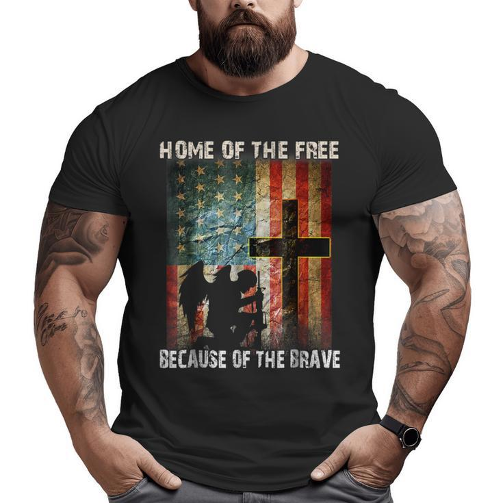 Home Of The Free Because Of The Brave Veterans Big and Tall Men T-shirt