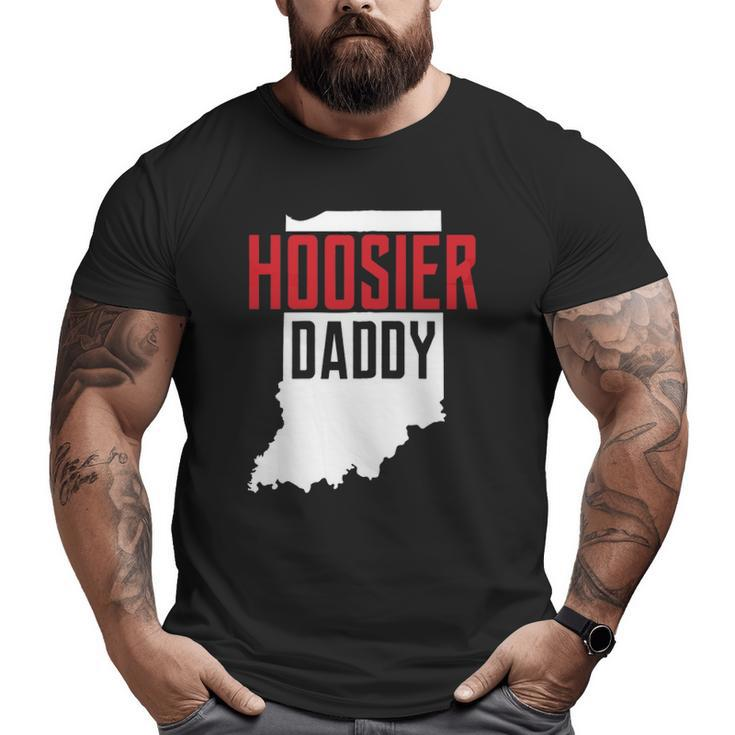 Hoosier Daddy Indiana State Map Zip Big and Tall Men T-shirt
