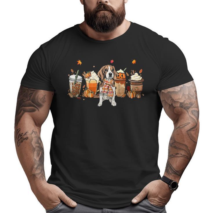 Horror Fall Coffee Beagle Dog Hallowwen Pumpkin Spice Autumn Big and Tall Men T-shirt