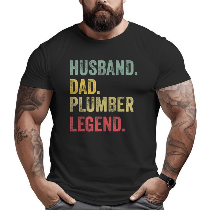 Husband Dad Plumber Legend Vintage Retro Big and Tall Men T-shirt