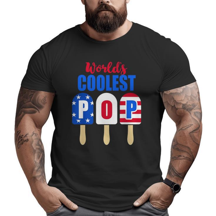 Ice Cream World's Coolest Pop American Flag Fathers Day Big and Tall Men T-shirt