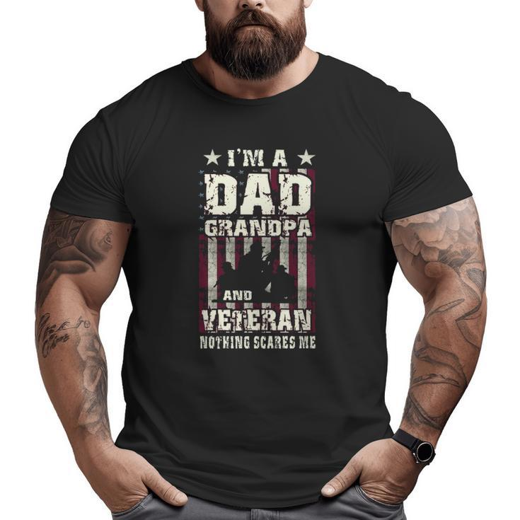 I'm Dad Grandpa & Veteran Flag Soldiers Vintage Men Big and Tall Men T-shirt