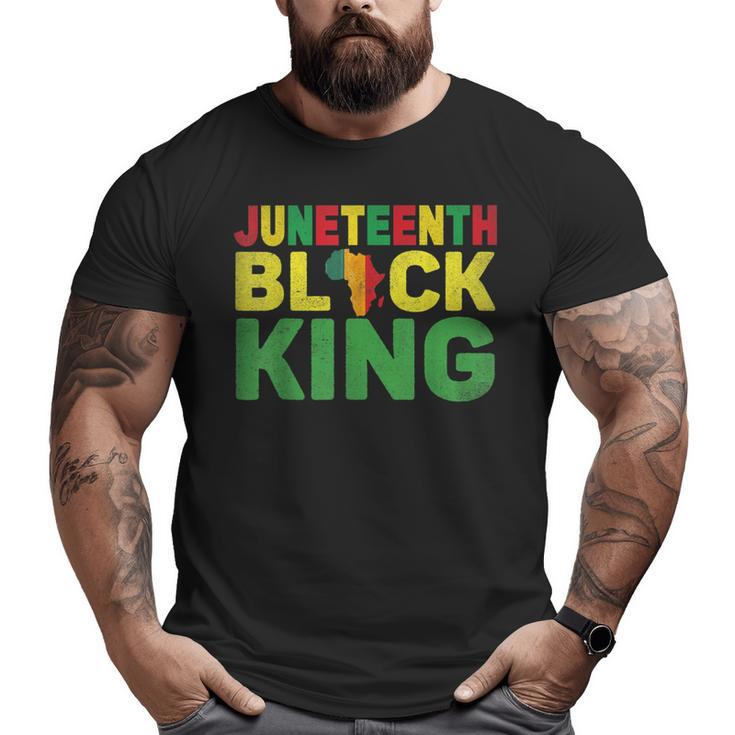 Junenth Black King Melanin Dad Fathers Day Black Pride Big and Tall Men T-shirt